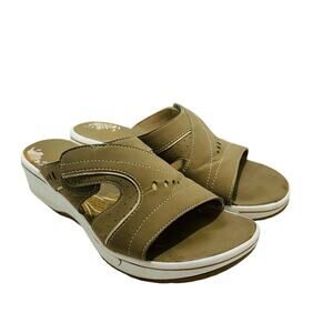 Clarks Daisy Drift Memory Form Cushion Slip on Adjustable Wedge Womens Sandal 8